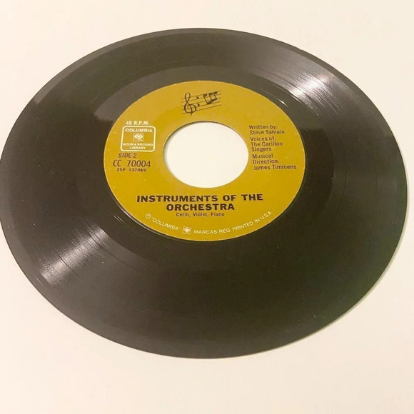 Vintage 1968 Instruments of the Orchestra 7  Inch Record and Book Columbia - Picture 12 of 16